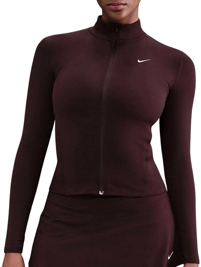 Nike One Fitted Dri-FIT Trainingsjack Dames Bordeauxrood
