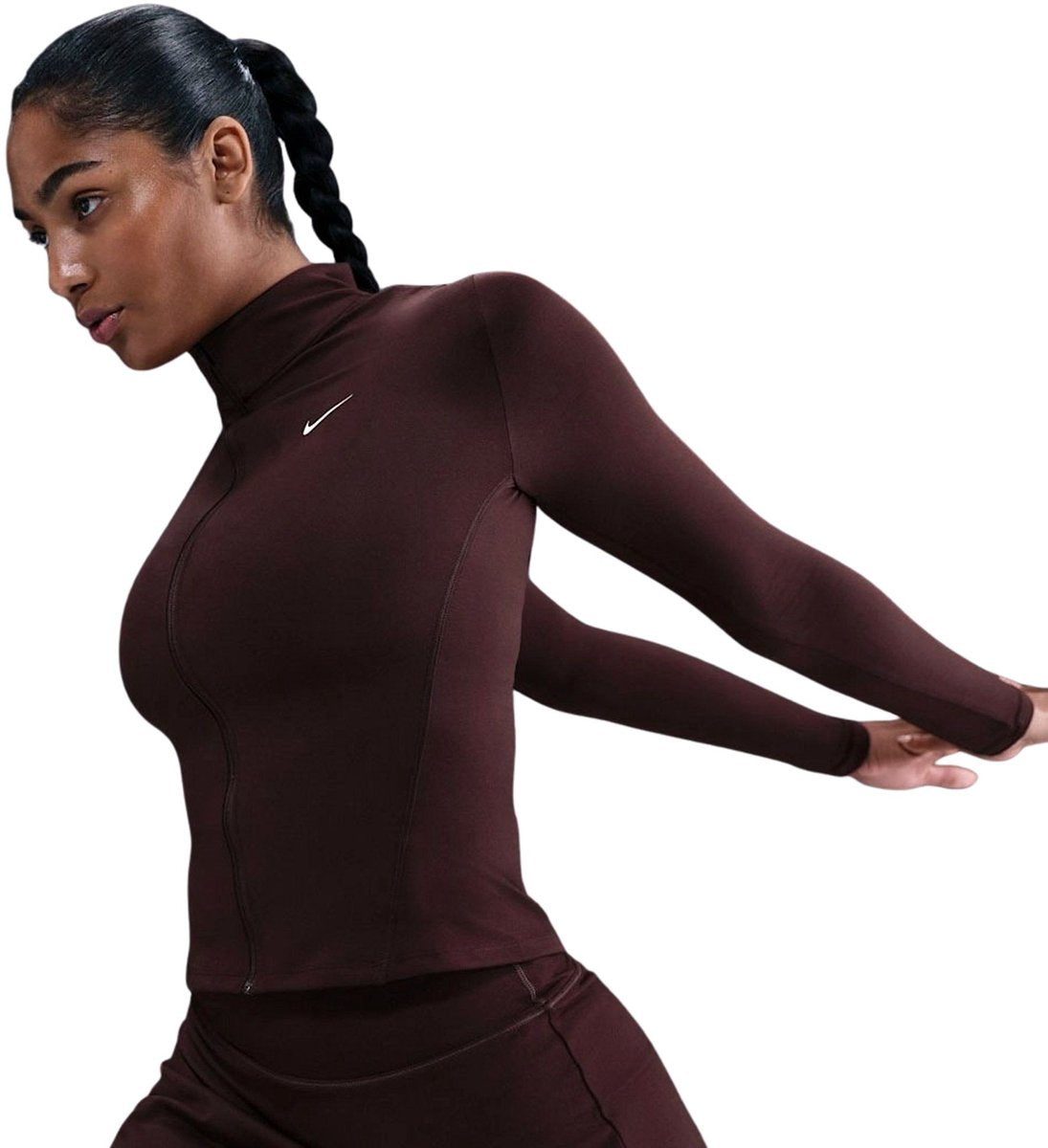 Nike One Fitted Dri-FIT Trainingsjack Dames Bordeauxrood